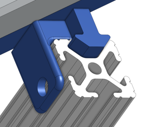 Custom LIDAR mount showing OS1 sensor secured to the 8020 aluminum frame